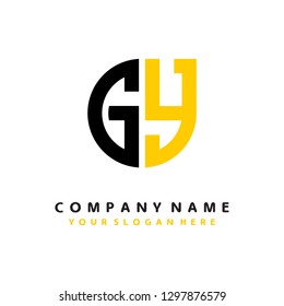 G Y initial letter, modern logo design template vector