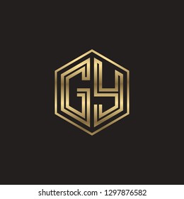 G Y initial letter, modern logo design template vector
