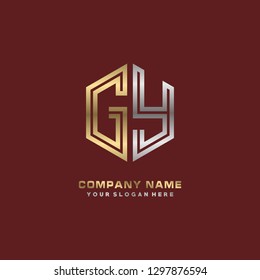G Y initial letter, modern logo design template vector