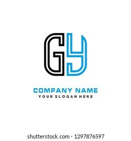 G Y initial letter, modern logo design template vector