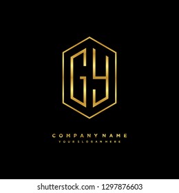 G Y initial letter, modern logo design template vector