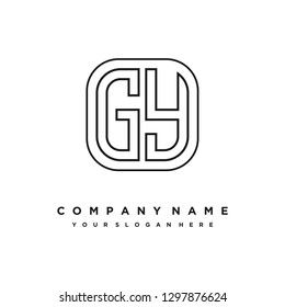 G Y initial letter, modern logo design template vector