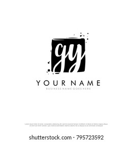 G Y initial square logo template vector