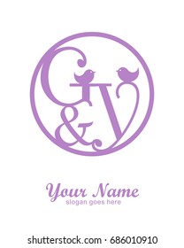 G Y initial wedding decorative logo template