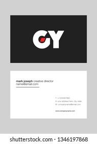 G Y letters Joint logo icon with business card vector template.