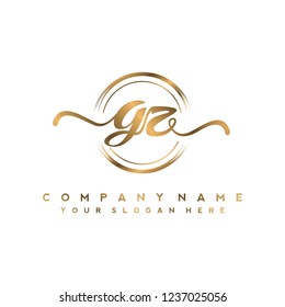 G Z Initial handwriting logo vector