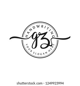 G Z Initial handwriting logo vector