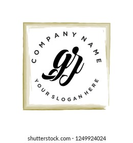 G Z Initial handwriting logo vector