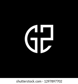G Z initial letter, modern logo design template vector