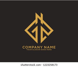 G Z Initial logo template vector
