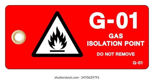 G01 Gas Isolation Point Tag Label Symbol Sign, Vector Illustration, Isolate On White Background. EPS10