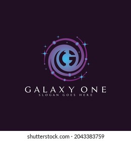 G1 letter galaxy logo vector. Suitable for technology businesses or those related to logos.