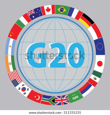 
G20 countries flags or flags of the world (economic G20 countries flag) illustration
. easy to modify