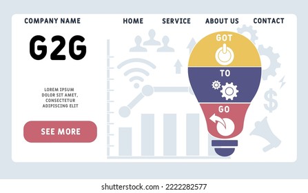 g2g - got to go acronym. business concept background.  vector illustration concept with keywords and icons. lettering illustration with icons for web banner, flyer, landing 