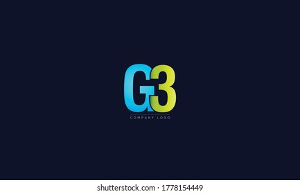 G3 or 3G letters Logo Alphabet  Design Vector Symbol