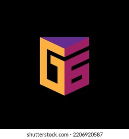 G6 or 6G - logo or original monogram. 3d design element. Combination of letter G and number 6.