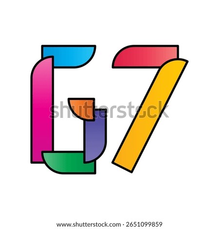g7 colorful logo vector illustration