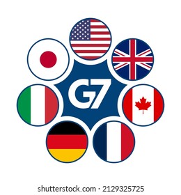 G7 member flag design vector illustration.