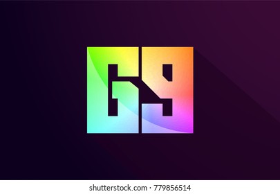 g9 g 9 letter combination alphabet logo icon design with rainbow color and purple black background