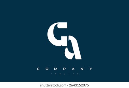 GA Abstract Geometric Logo Design. Modern and elegant logo design with simplistic typography elements, showcasing branding excellence.