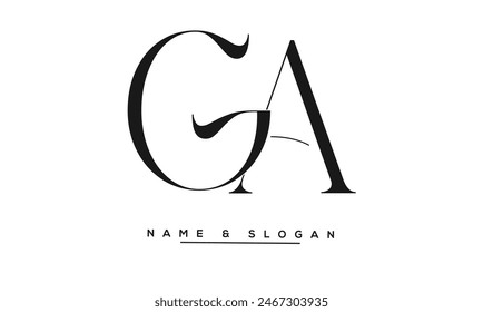 AG, AG Letras Abstractas Logo Monograma