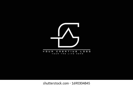 GA AG abstract vector logo monogram template
