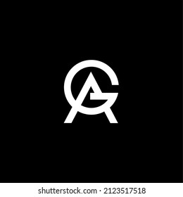 GA or AG initial monogram letter text alphabet logo design