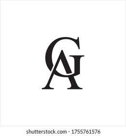 GA or AG letter logo design vector.