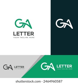 ELEMENTOS de Plantilla de diseño de logotipo de letras GA, AG. Logo de letras digitales abstractas modernas.