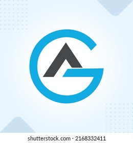 Plantilla de logotipo de letras GA o AG en diseño de vectores de estilo minimo creativo moderno