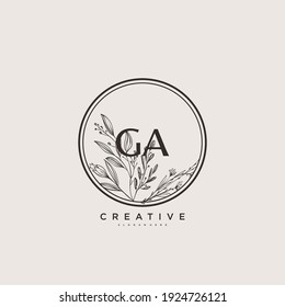 GA Beauty vector initial logo art, handwriting logo of initial signature, wedding, fashion, jewerly, boutique, floral and botanical with creative template for any company or business.