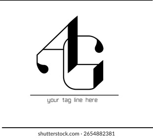 Logotipo de caligrafía GA: elegante diseño de monograma G y A entrelazado