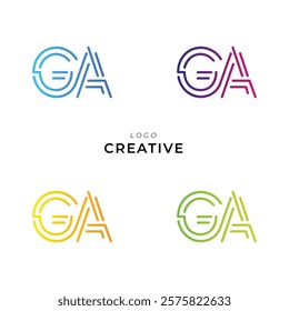 GA Creative Latter Logo Design. Monogram Design. By Custom Branding Logo. Creative Logo Design. Vector illustration. Modern Design. Logo Template.