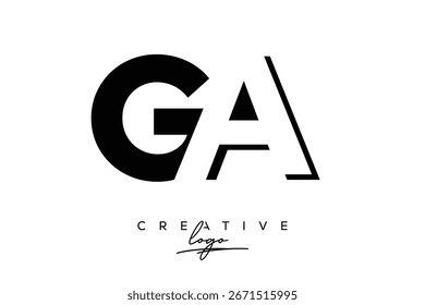 Logotipo de espacio negativo minimalista creativo de GA con monograma moderno para marca y logotipo de marca comercial con letras iniciales Diseño de logotipo para marca.