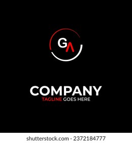 GA creative modern letters logo design template