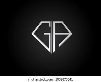 GA diamond shape silver color design