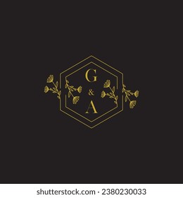 GA elegant wedding initial logo in high quality professional design that will print well across any print media