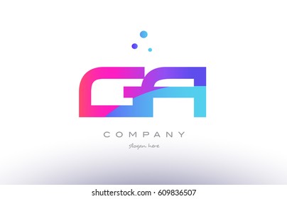 ga g a  creative pink purple blue modern dots creative alphabet gradient company letter logo design vector icon template