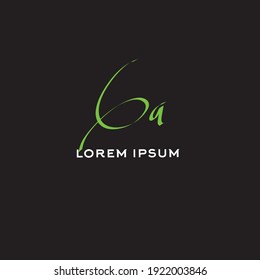 GA g a Initial handwriting creative fashion elegant design logo Sign Symbol template vector icon