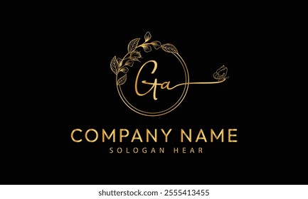  GA A G initial signature logo template vector