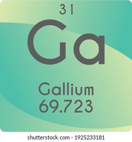 Ga Gallium Post Übergang Metall Chemical Element Vektorgrafik, mit Atomnummer und Masse. Einfaches Farbverlauf-Flachdesign Für Bildung, Labor, Naturwissenschaftsklasse.
