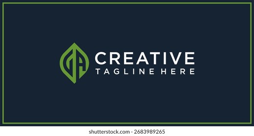 Design do logotipo da folha de crescimento GA
