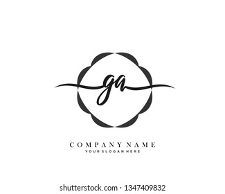 GA handwriting initial  logo vector