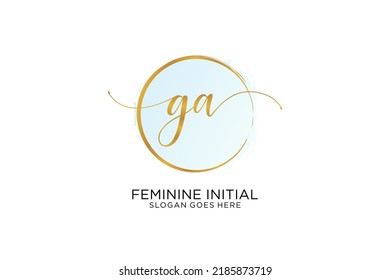 GA Handschrift Logo mit Kreis-Vorlage Vektorsignatur, Hochzeit, Mode, Blumen und botanisch mit kreativen Vorlage.