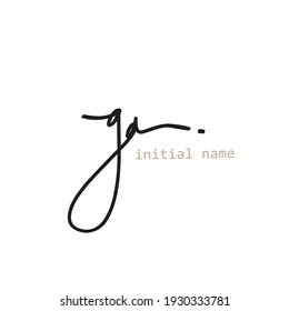 ga handwritten logo beauty monogram and elegant design