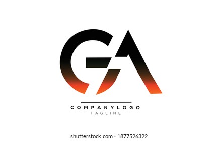 Icono de GA diseño de alfabeto de texto de letra monograma