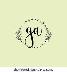 GA Initial beauty floral logo template