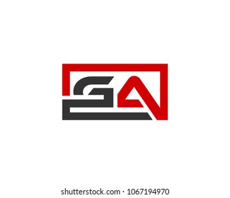 GA initial box letter logo template vector