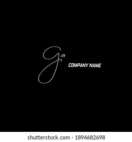 ga initial handwriting black background