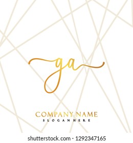 GA Initial Handwriting logo template vector